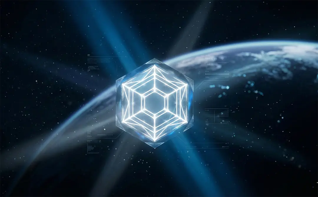 Concept de molécule d'hydroxyapatite en apesanteur aérospatiale représentant le mécanisme scientifique n-HA